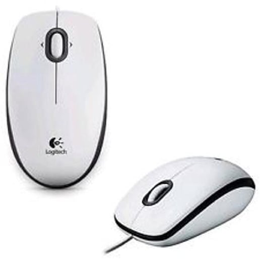 Logitech B100 Optical USB Mouse (White)