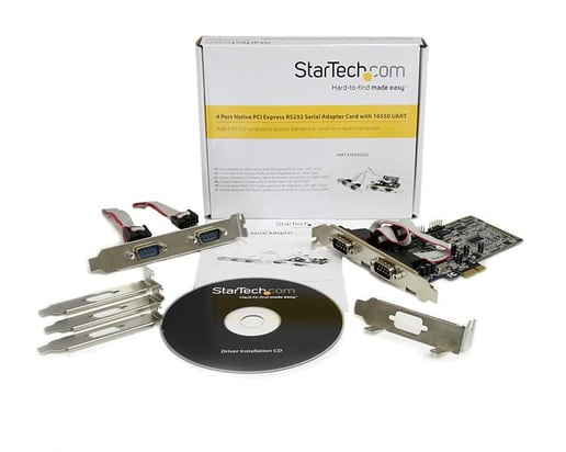 StarTech.com PEX4S553 4 Port PCI Express Card RS232 Serial Adaptor Card with 16550 UART