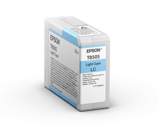 Epson T8505 (80ml) UltraChrome HD Light Cyan Ink Cartridge for SureColor SC-P800 Photo Printer