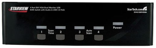 StarTech.com 4-Port DVI VGA Dual Monitor KVM Switch USB with Audio and USB 2.0 Hub