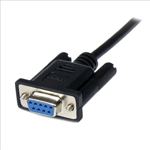 StarTech.com Black DB9 RS232 Serial Null Modem Cable F/M (2M)