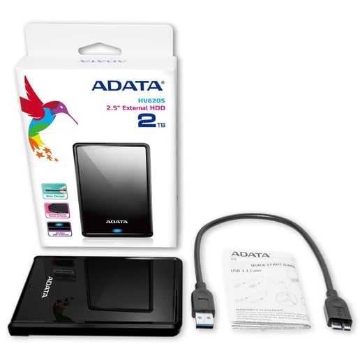 2TB Adata HV620S Desktop External Hard Drive - USB 3.2 Gen 2