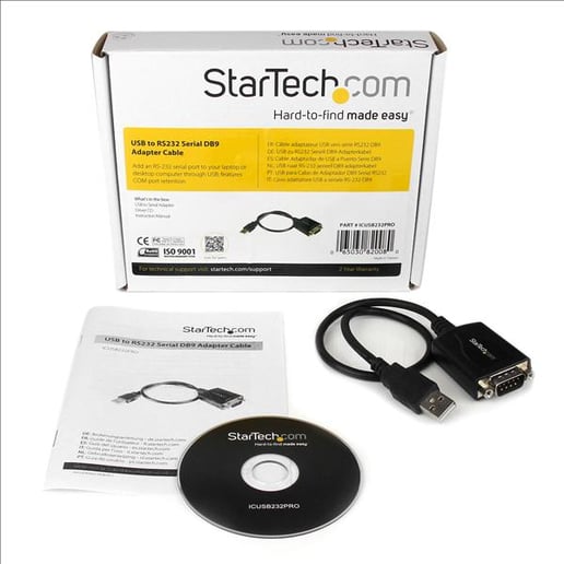 StarTech.com (30cm) USB to RS232 Serial DB9 Adaptor Cable with COM Retention