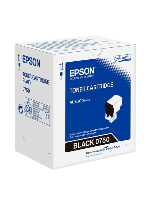 Epson 0750 (Yield 7,300 Pages) Black Toner Cartridge for WorkForce AL-C300DN/AL-C300N/AL-C300DTN/AL-C300TN Printers