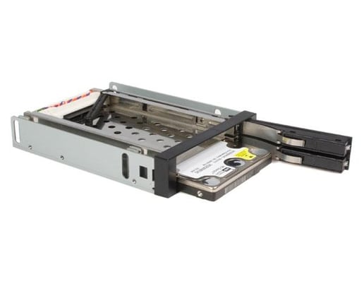 StarTech.com 2 Drive 2.5 inch Trayless Hot Swap SATA Mobile Rack Backplane Storage bay Adaptor (Black)