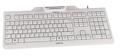 Cherry KC 1000 SC Security Keyboard with Integrated Smart Card Terminal in White