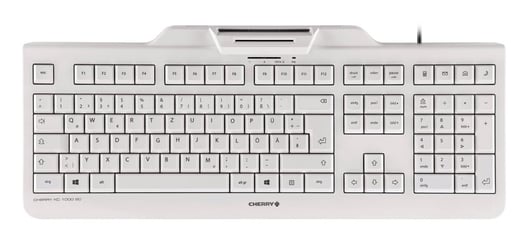 Cherry KC 1000 SC Security Keyboard with Integrated Smart Card Terminal in White