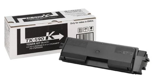 Kyocera TK-590K Black Microfine Toner Cartridge for FS-C2026MFP/FS-C2126MFP (Yield 7,000 Pages)