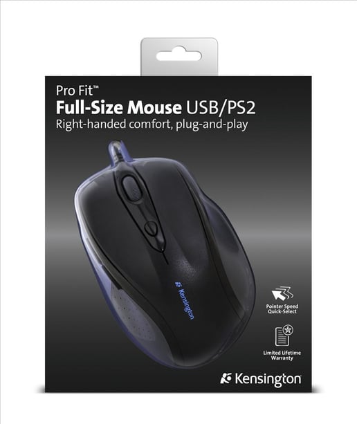 Kensington Pro Fit Full Sized Wired Mouse (Black)