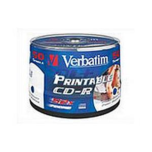 Verbatim (700MB) CD-R 80 Minute 52x Speed Data Life Plus Printable Pack of 50