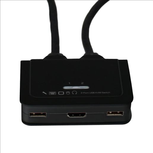 StarTech.com 2-Port USB HDMI Cable KVM Switch with Audio and Remote Switch - USB Powered