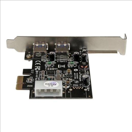 StarTech.com 2 Port PCI Express (PCIe) SuperSpeed USB 3.0 Card Adaptor with UASP - LP4 Power