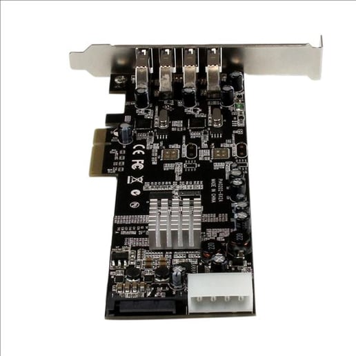 StarTech.com 4 Port Dual Bus PCI Express (PCIe) SuperSpeed USB 3.0 Card Adaptor with UASP - SATA/LP4 Power