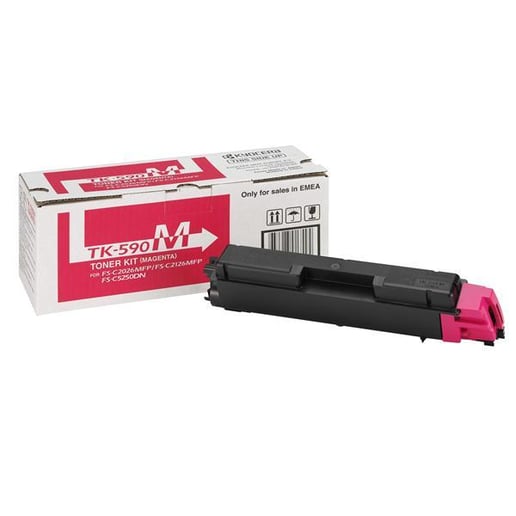 Kyocera TK-590M Magenta (Yield 5,000 pages) Microfine Toner Cartridge for FS-C2026MFP/FS-C2126MFP