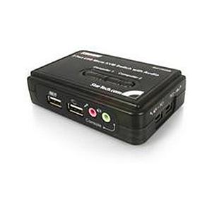 StarTech.com 2-Port Black USB KVM Switch Kit with Audio and Cables