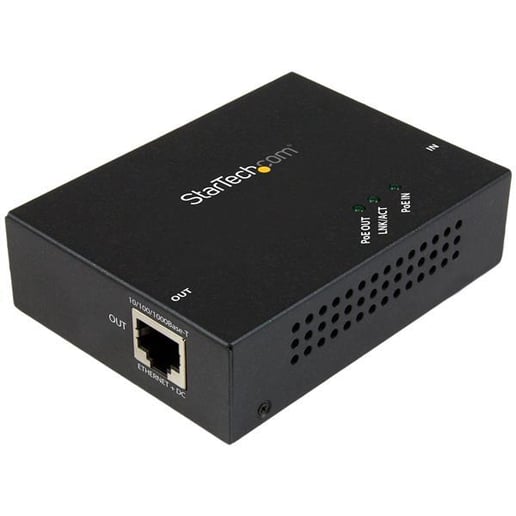 StarTech.com Gigabit PoE+ Extender - 802.3at/af - 100m (330ft)
