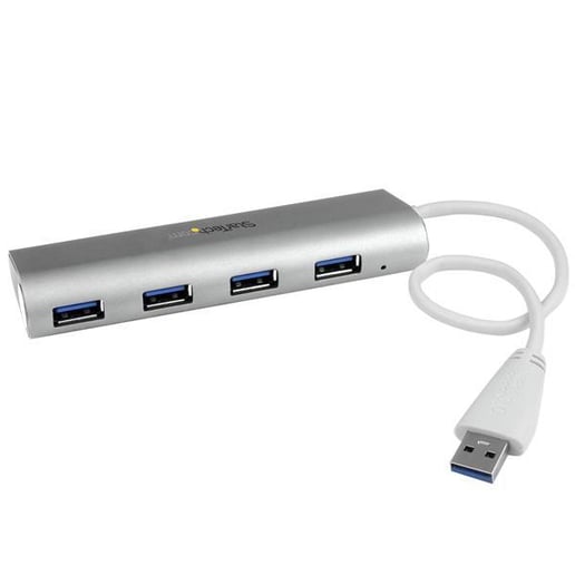 StarTech.com 4 Port USB Hub Aluminum Compact USB 3.0 Hub For Mac