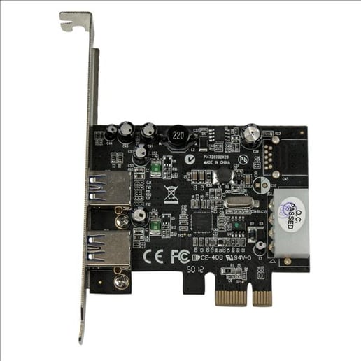 StarTech.com 2 Port PCI Express (PCIe) SuperSpeed USB 3.0 Card Adaptor with UASP - LP4 Power