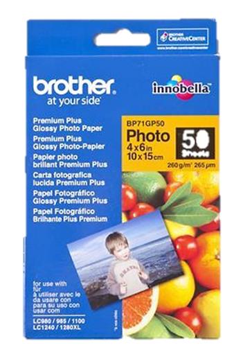 Brother BP71GLP (6 x 4 inch) 260g/m2 Premium Plus Glossy Photo Paper (50 Sheets)