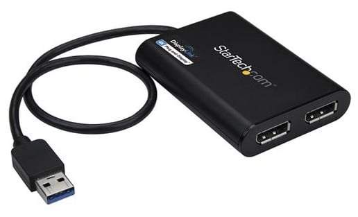 StarTech.com USB-A to Dual DisplayPort Adaptor 4K 60Hz (Black)