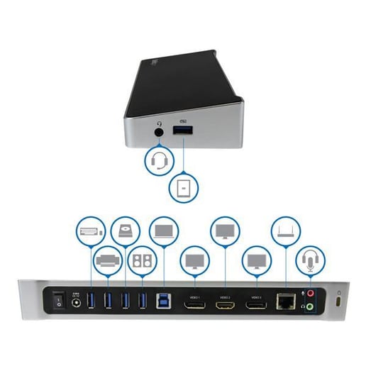 StarTech.com USB 3.0 Triple-video Docking Station for Laptops