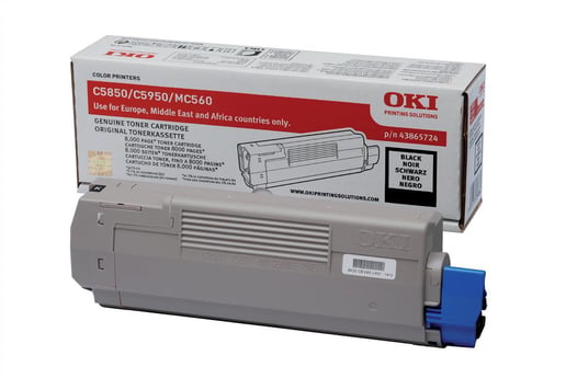 OKI 43865724 (Yield: 8,000 Pages) Black Toner Cartridge