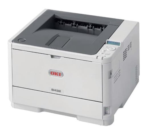OKI B432dn (A4) Mono Laser Printer (Networked, Duplex) 512MB 1200x1200 dpi 40ppm 350-Sheets USB/Ethernet (PS3 Emulation, PCL5e, PCL6 (XL), EPSON FX, IBM ProPrinter, XPS, PDF v1.7) White