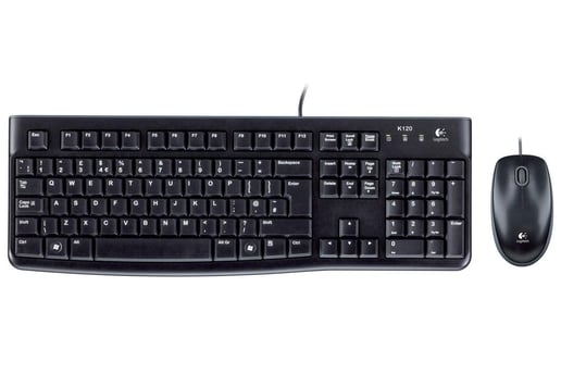 Logitech MK120 Desktop Wired USB Keyboard and Optical Mouse (Black)