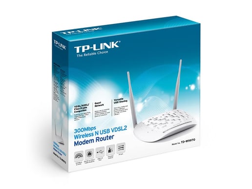 TP-Link TD-W9970 300Mbps Wireless N USB VDSL2 Modem Router (White) - V1