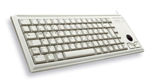 CHERRY Compact G84-4400 USB Keyboard with Integrated Trackball - Light Grey