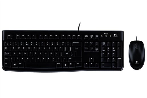 Logitech MK120 Desktop Wired USB Keyboard and Optical Mouse (Black)