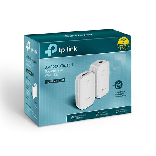 TP-Link AV2000 TL-WPA9610 2000Mbps Gigabit Powerline AC Wi-Fi Kit (White)