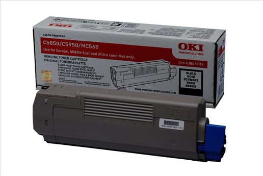 OKI 43865724 (Yield: 8,000 Pages) Black Toner Cartridge