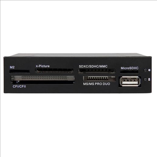 StarTech.com 3.5 inch Front Bay 22-in-1 USB 2.0 Internal Multi Media Memory Card Reader - Black