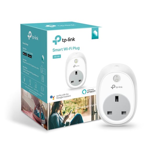 TP-Link HS100 Kasa Smart Wi-Fi Plug 2.4GHz 802.11b/g/n (White) Pack of 2