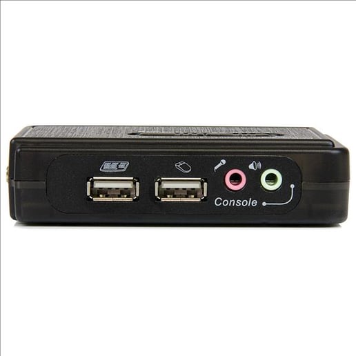 StarTech.com 2-Port Black USB KVM Switch Kit with Audio and Cables