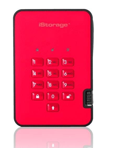 iStorage diskAshur2 (4000GB) Solid State Drive USB 3.1 Encrypted 256-bit (Fiery Red)