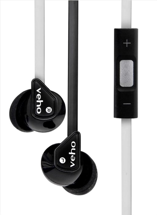 Veho VEP-004-Z2BW 360° Z-2 Sound Isolating Earphones with Flex Cord and Microphone