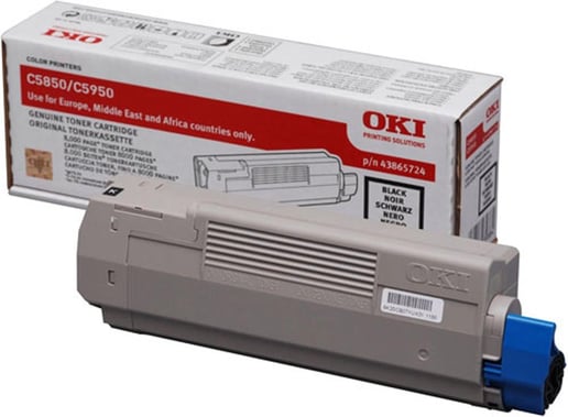 OKI 43865724 (Yield: 8,000 Pages) Black Toner Cartridge