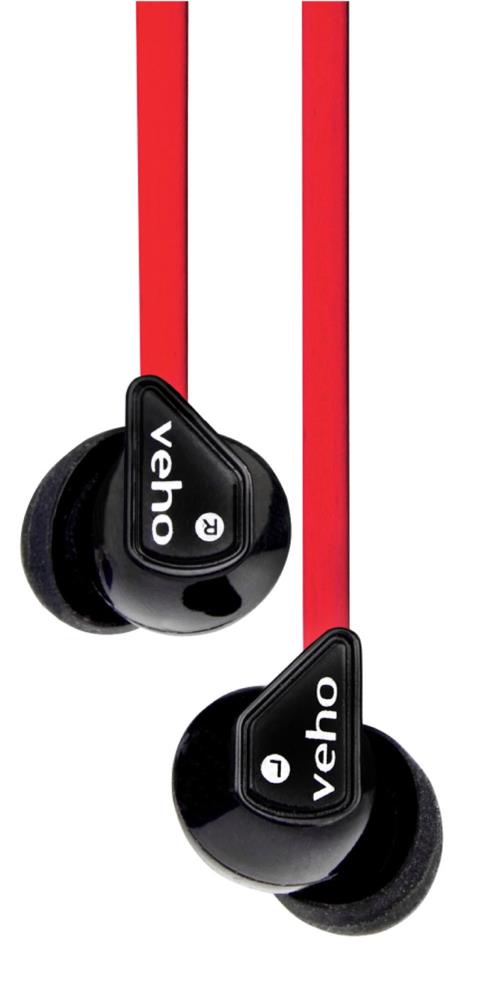 Veho Z-1 Stereo Anti-Tangle In-Ear Headphones earphones earbuds (Red)