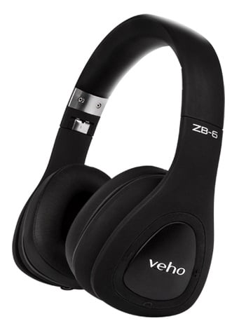 Veho ZB-6 On-Ear Bluetooth Headphones with Microphone/Remote Control - Black