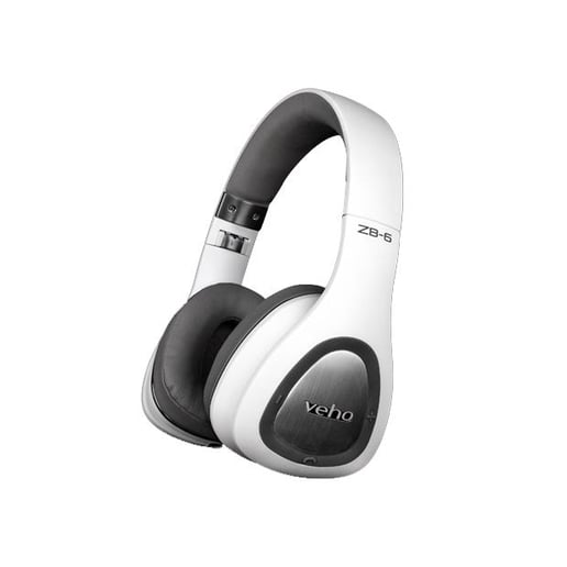 Veho ZB-6 On-Ear Bluetooth Headphones with Microphone/Remote Control - White