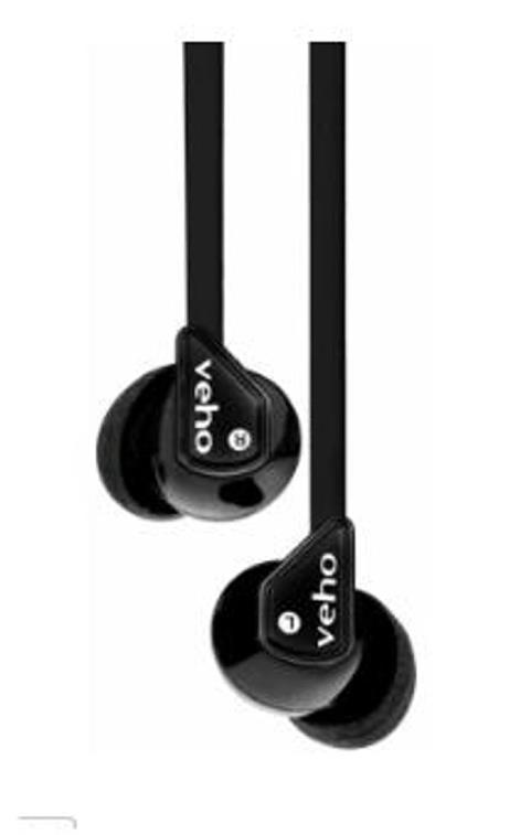 Veho Z-1 Stereo Anti-Tangle In-Ear Headphones earphones earbuds (Black)