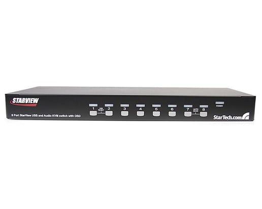 StarTech.com 8-Port KVM Switch Rackmount USB/VGA with Audio (Black)