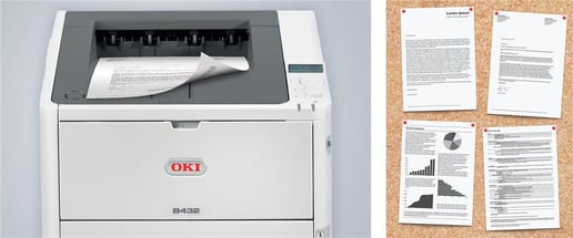 OKI B432dn (A4) Mono Laser Printer (Networked, Duplex) 512MB 1200x1200 dpi 40ppm 350-Sheets USB/Ethernet (PS3 Emulation, PCL5e, PCL6 (XL), EPSON FX, IBM ProPrinter, XPS, PDF v1.7) White