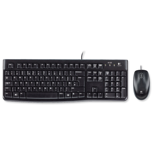 Logitech MK120 Desktop Wired USB Keyboard and Optical Mouse (Black)