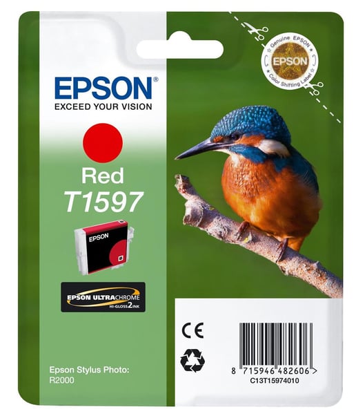 Epson Kingfisher T1597 UltraChrome Hi-Gloss2 Red Ink Cartridge