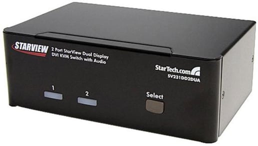StarTech.com 2-Port Dual DVI USB KVM Switch with Audio and USB 2.0 Hub