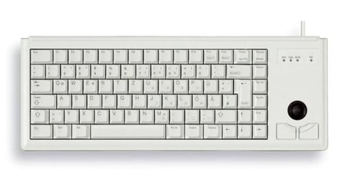 CHERRY Compact G84-4400 USB Keyboard with Integrated Trackball - Light Grey