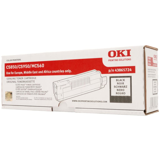 OKI 43865724 (Yield: 8,000 Pages) Black Toner Cartridge